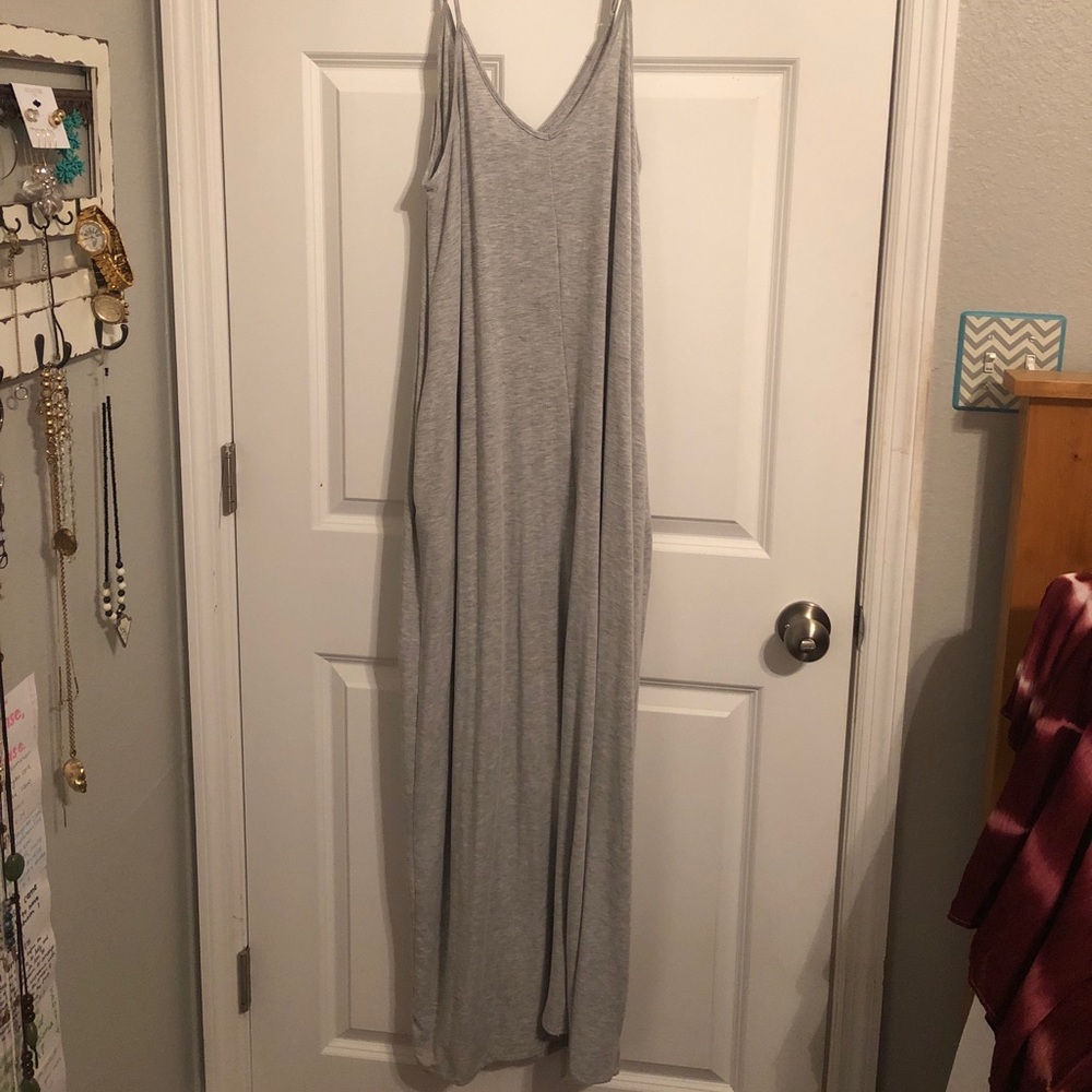 Gray maxi tank top dress